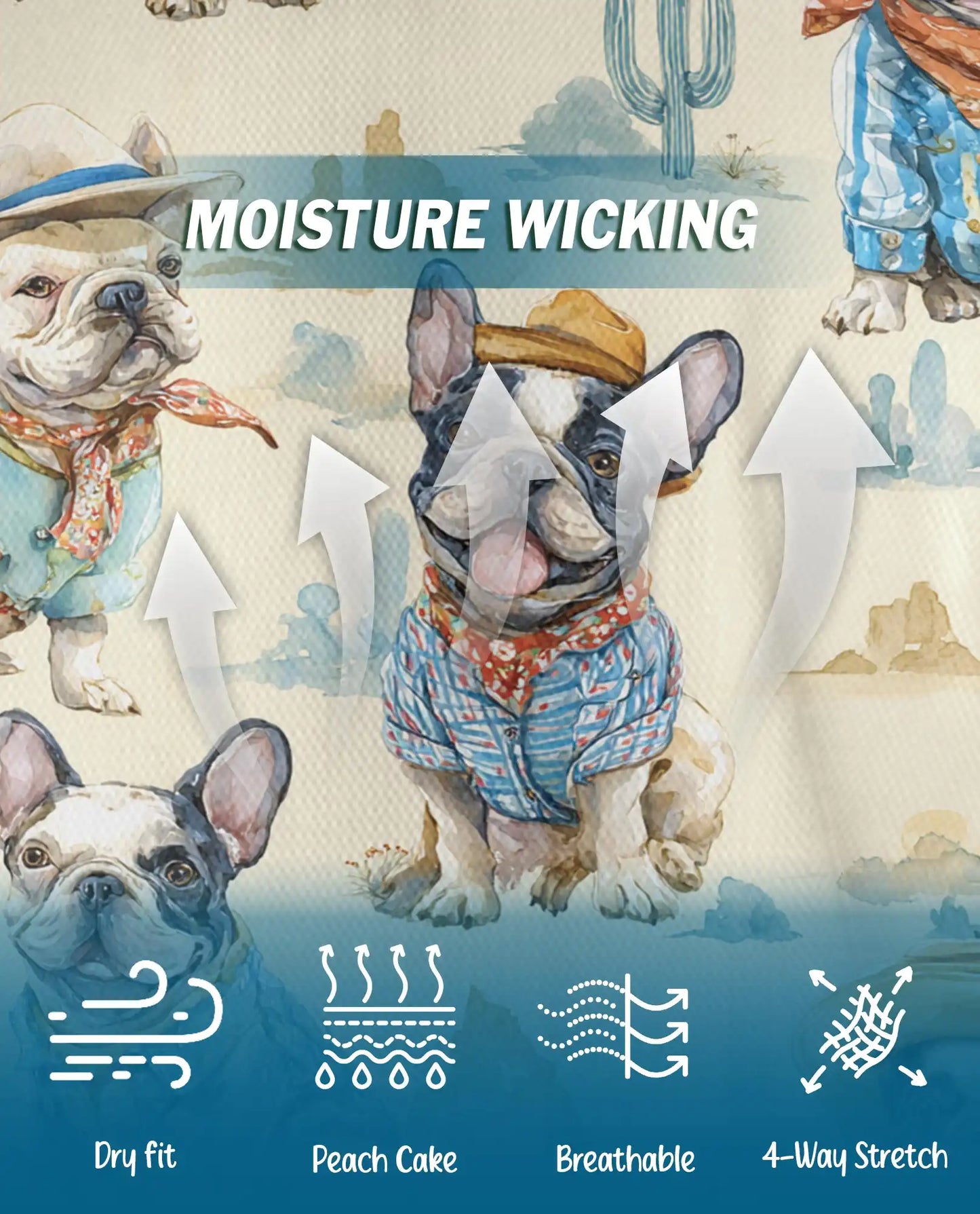 French Bulldog Cowboy Polo Shirt - Western Desert Dog Style | Netecom