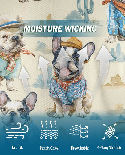 French Bulldog Cowboy Polo Shirt - Western Desert Dog Style | Netecom