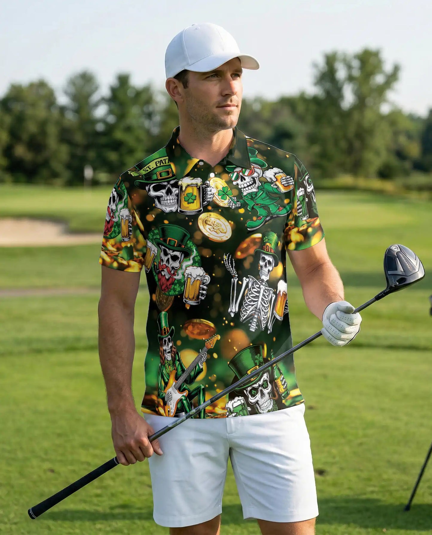 St. Patrick Skull Beer Polo Shirt | Netecom