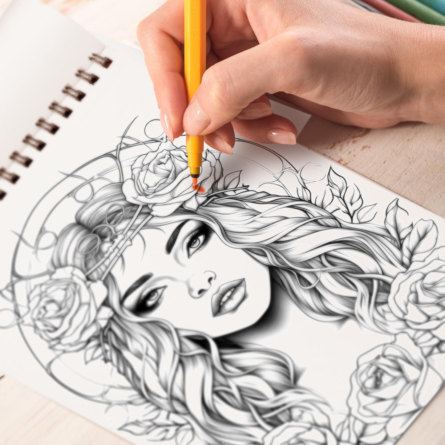 Gruesome Glamour Spiral Bound Coloring Book, Embrace the Elegance of the Gruesome with 30 Gruesome Glamour Coloring Pages, Offering a Captivating and Spooky Coloring Experience