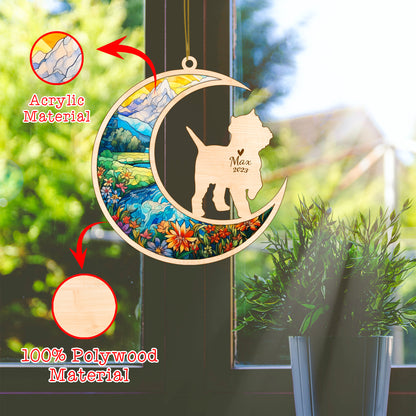 Netecom West Highland White Terrier Dog Memorial Suncatcher, Personalized Dog Christmas Ornament, Bereavement Gifts for Loss of Pet,  Dog Grief Gift, Dog Death Sympathy Gift Pet Loss Sun Catchers