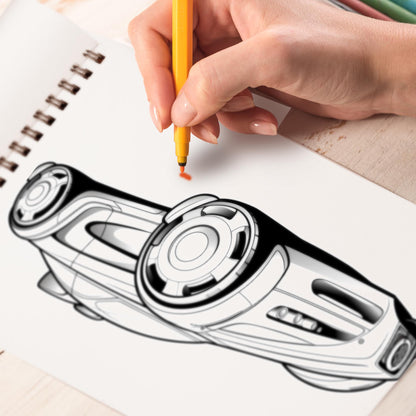 Supercars Spiral Bound Coloring Book, Unleash Your Creativity with 30 Thrilling Coloring Pages of Supercars