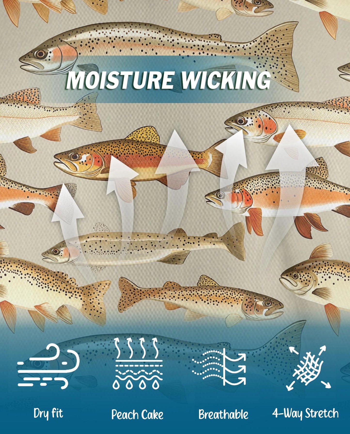 Trout Fishing Pattern Polo Shirt for Men – Outdoor Angler Style | Netecom