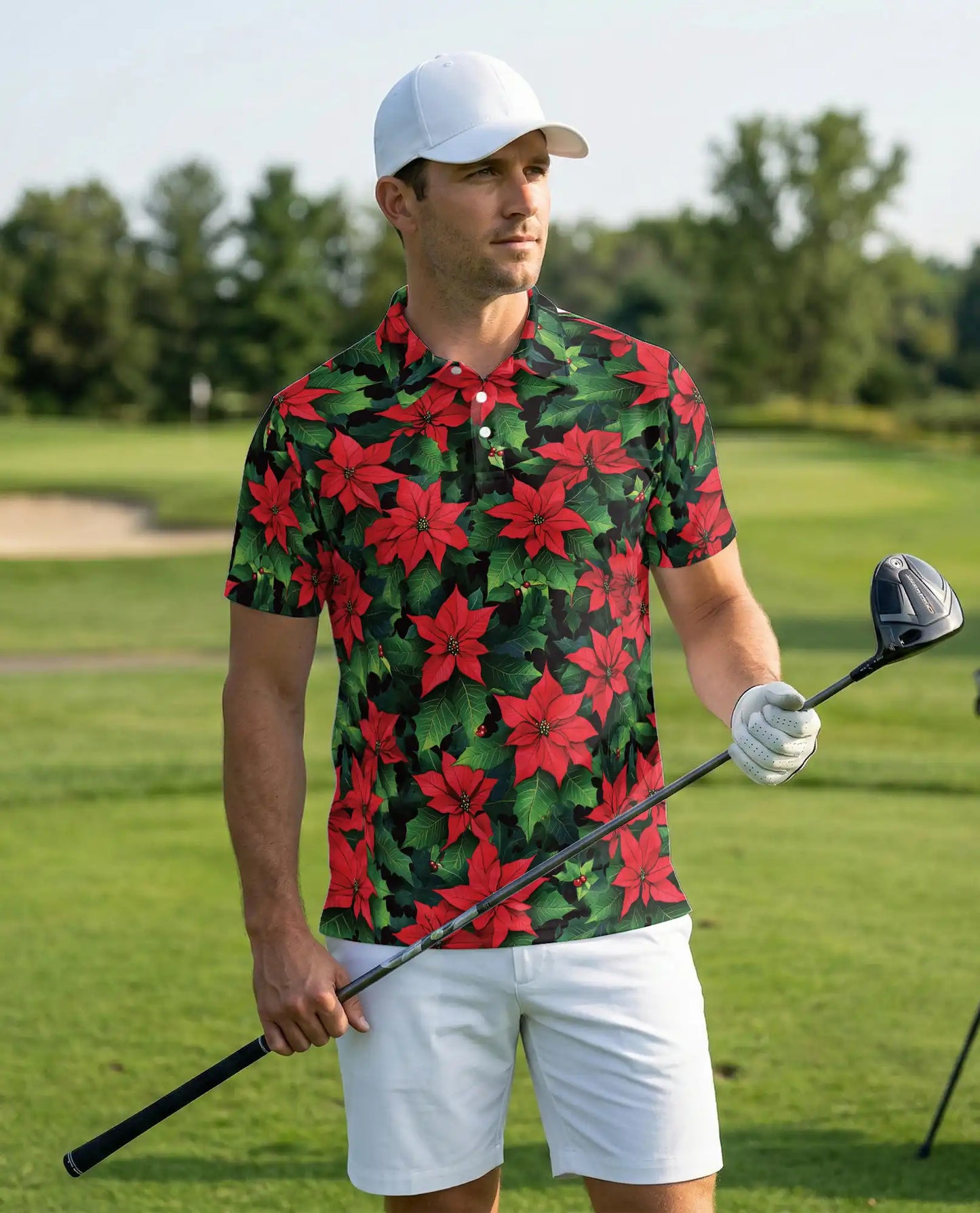Christmas Poinsettia Polo Shirt | Netecom