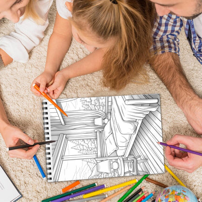 Cozy Cabin Spiral Bound Coloring Book, Serene Cabin Scenes for a Relaxing Retreat, Great for Nature Lovers and Those Seeking Peaceful Escapes