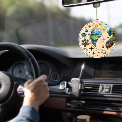 Netecom Boston Terrier Dog Memorial Suncatcher, Personalized Boston Bull Terrier Christmas Ornament with Name, Bereavement Gifts for Loss of Pet, Dog Death Sympathy Gift Pet Loss Sun Catchers, Dog Grief Gift