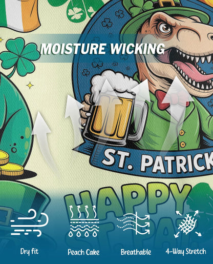 St. Patrick's Day Dinosaur Polo Shirt for Men – Funny Irish Holiday Style | Netecom
