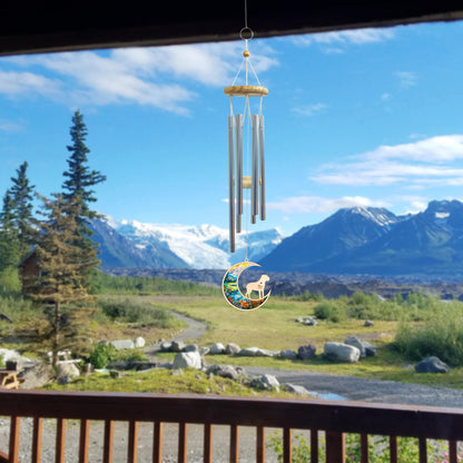 Netecom Bullmastiff Dog Wind Chimes Memorial, Personalized Pet Memorial Wind Chimes for Dog Suncatcher, Dog Loss Memorial Ornament, Loss of Pet Sympathy Gift, Remembrance Windchime Outside Garden Decor