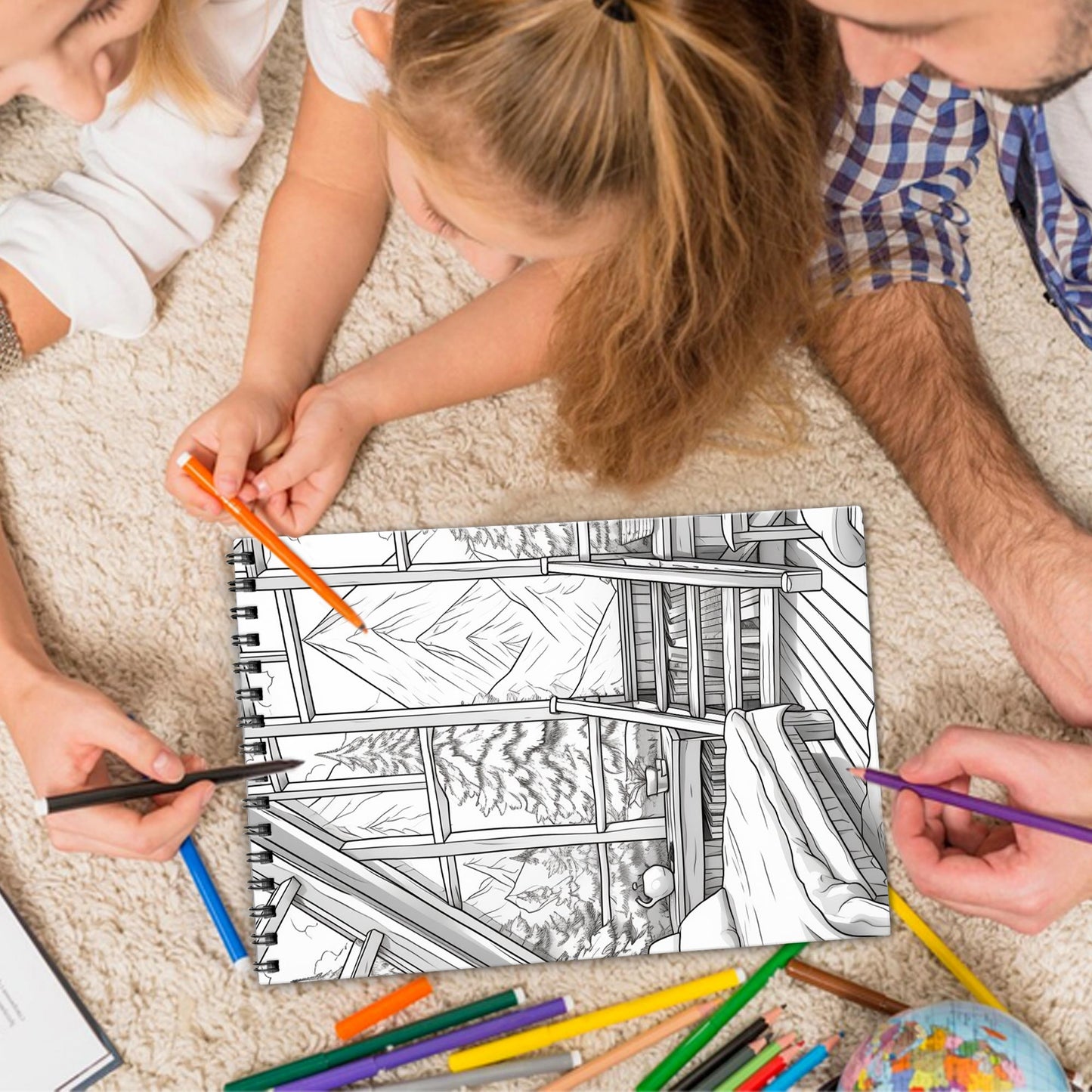 Cozy House Spiral Bound Coloring Book, Welcoming Home Scenes for a Comforting Artistic Retreat, Great for Those Seeking Cozy and Homely Vibes