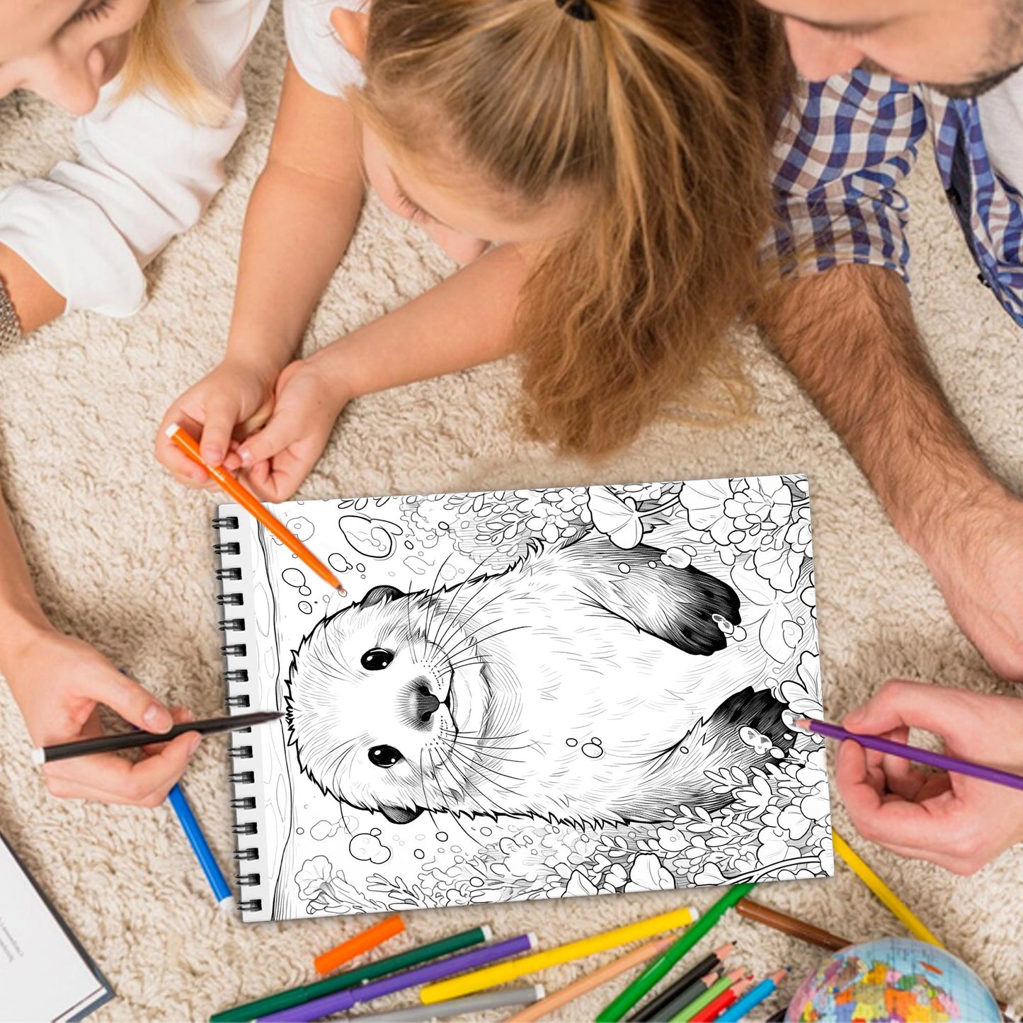 Sea Otter Spiral Bound Coloring Book, Adorable Sea Otters for a Cute and Relaxing Art Adventure, Great for Marine Life Enthusiasts and Animal Lovers