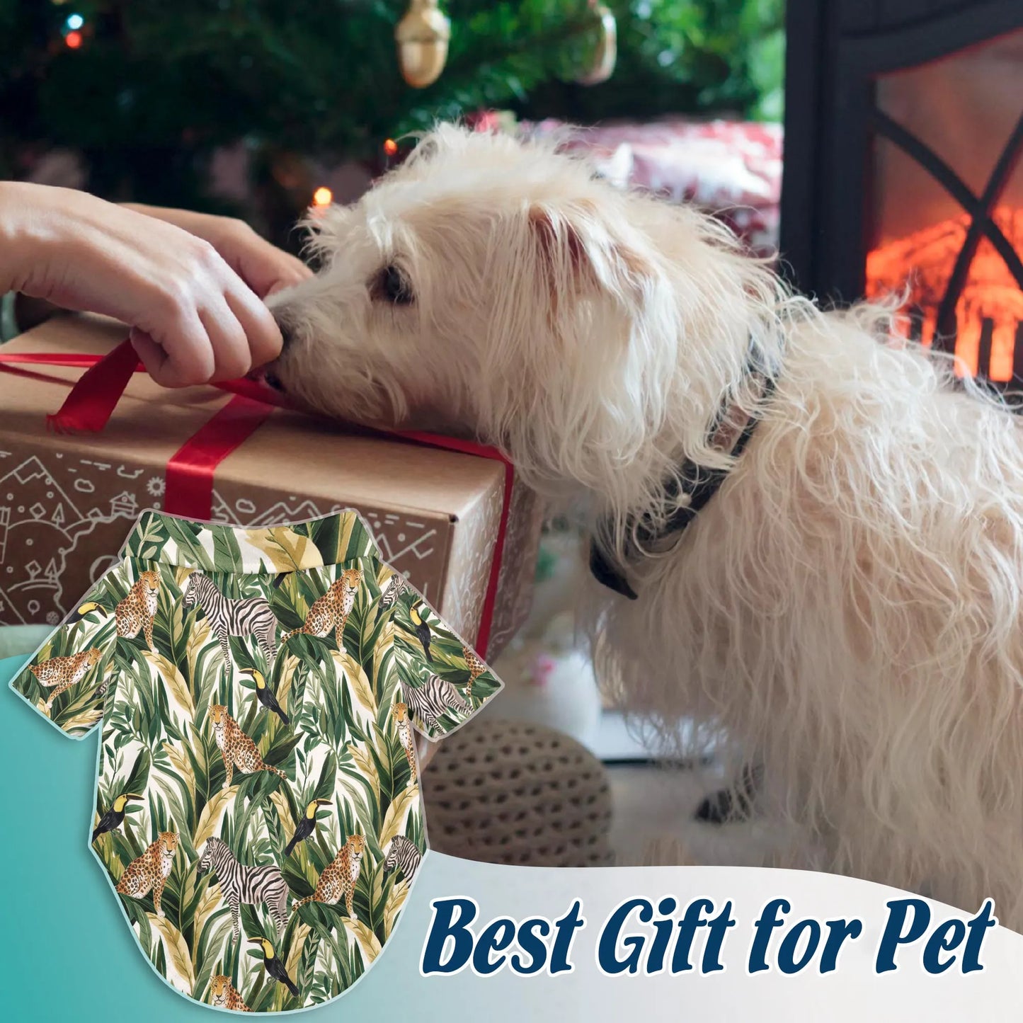 Matching Dog and Owner Hawaiian Shirts – Tropical Summer Wild Animals and Plants Beach Outfit