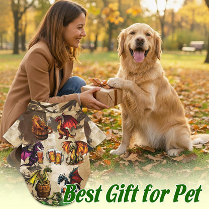 Dragon Drinks Beer Fantasy Hawaii Dog and Owner Matching Button Shirts