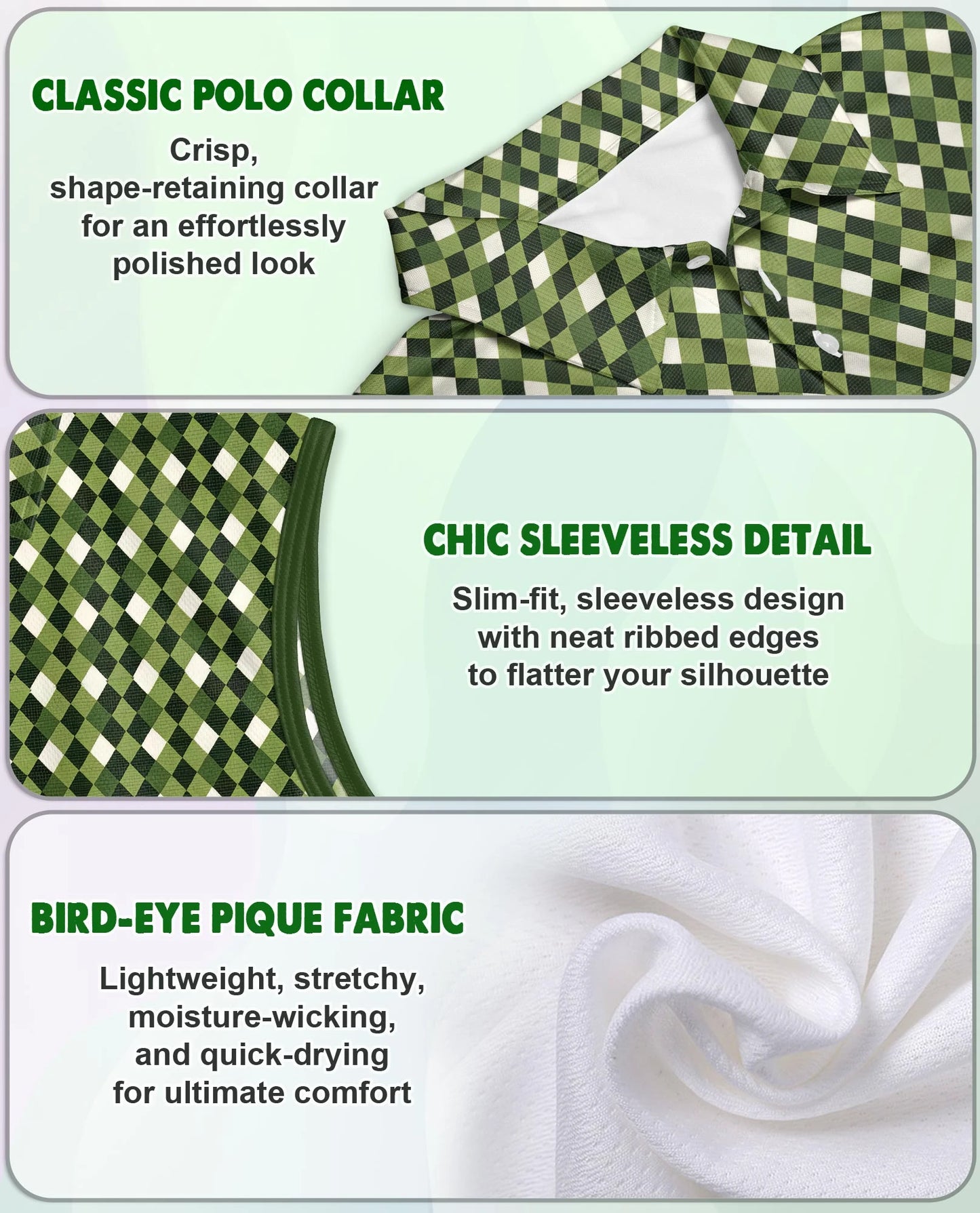 Ireland St. Patrick's Day Sleeveless Polo Shirt for Women | Netecom