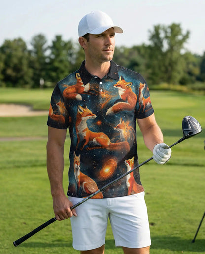 Galaxy Fox Polo Shirt – Cosmic Animal Print | Netecom