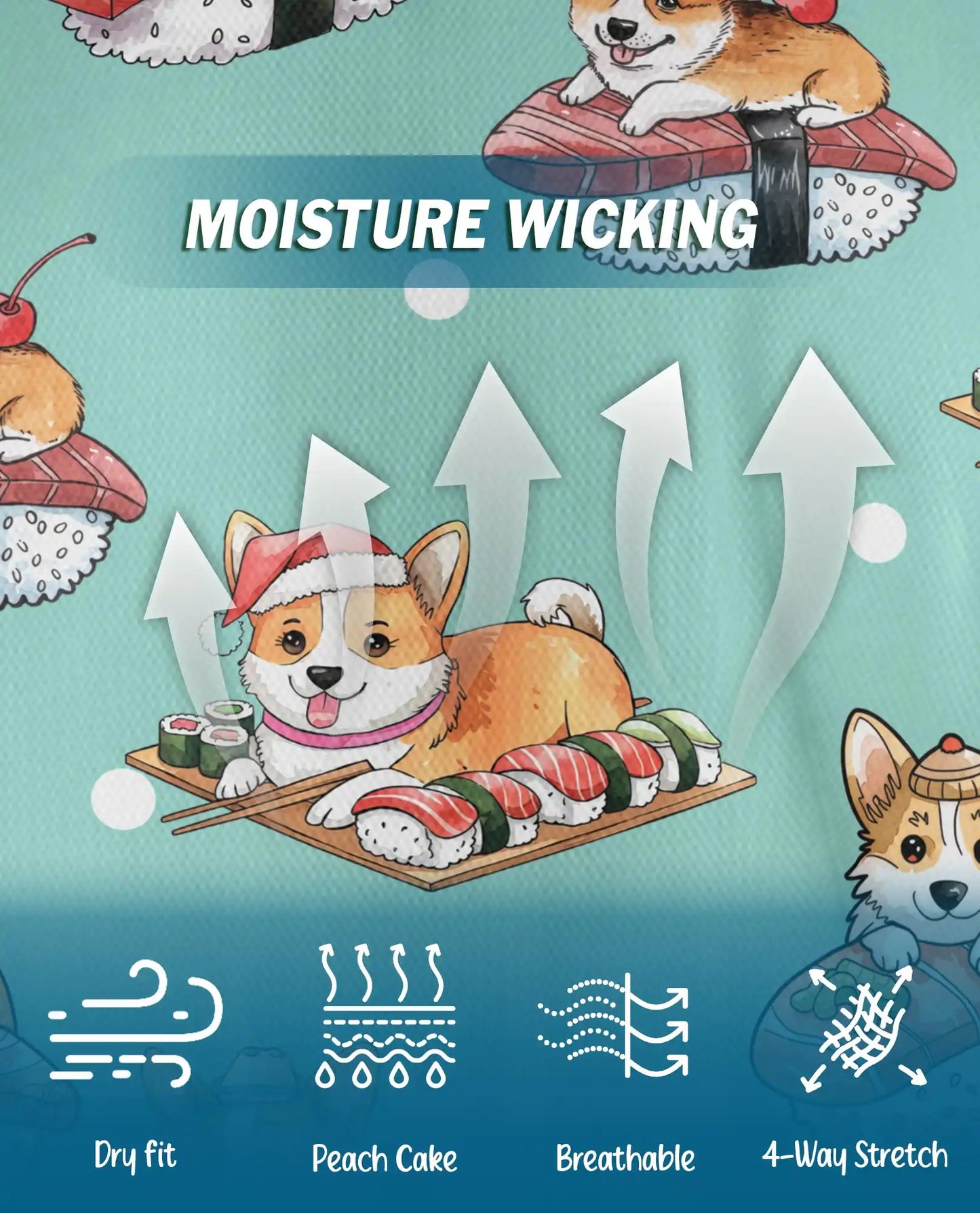 Cute Corgi Sushi Polo Shirt for Men - Funny Japanese Food | Netecom