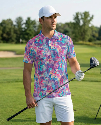 Colorful Floral Polo Shirt – Tropical Summer Style | Netecom