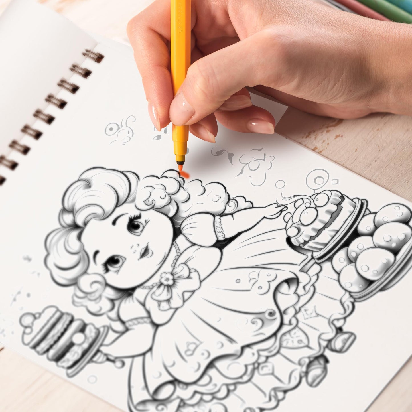 Cute Chubby Princess Spiral Bound Coloring Book, Embrace Princess Cuteness with 30 Charming Coloring Pages of Chubby Royal Darlings