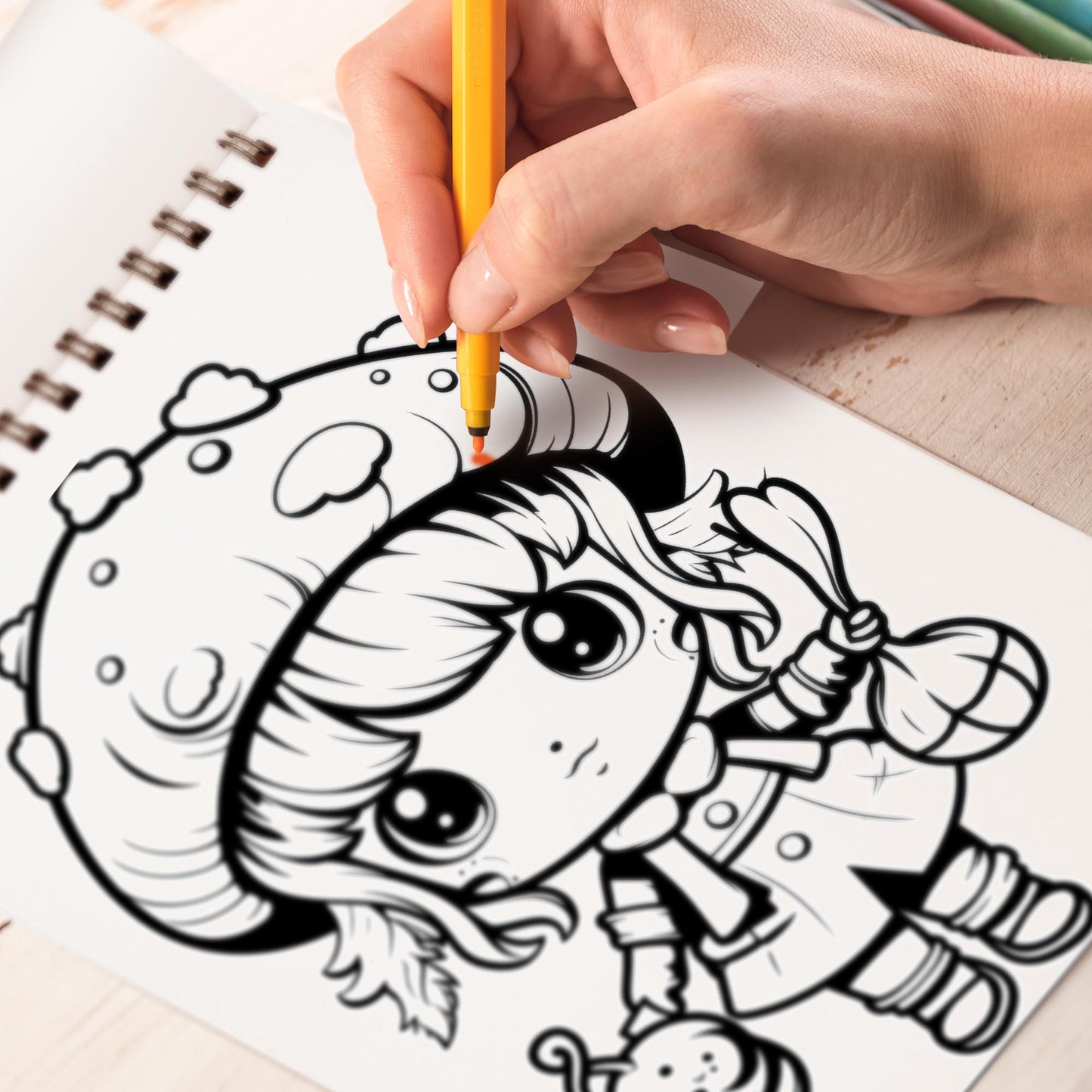 Kawaii Chibi Mushroom Spiral Bound Coloring Book, Embark on a Coloring Journey with 30 Kawaii Chibi Mushroom Designs