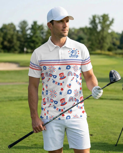 4th Of July Patriotic Celebration Polo Shirt for Men | Netecom