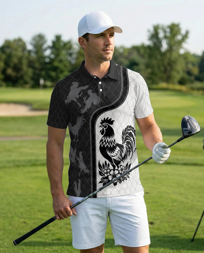 Rooster Polo Shirt – Farmhouse Chicken Art Print | Netecom