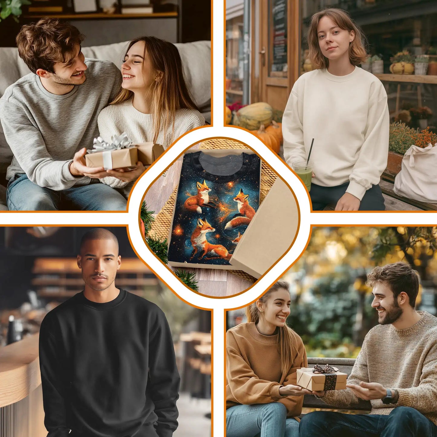 Fox Starlight Sweatshirt, 3D All Over Print Celestial Night Fox Crewneck Pullover for Men Women, Fox Lover Gift - Netecom