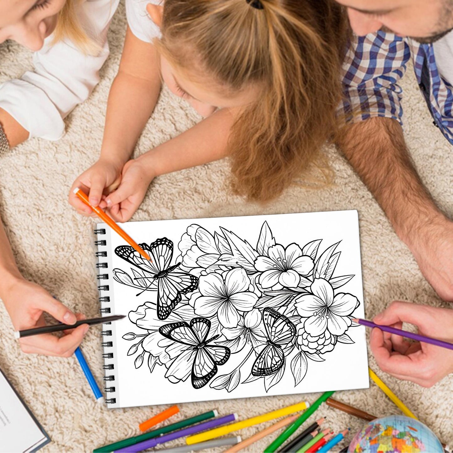 Butterflies Spiral Bound Coloring Book, Delicate Butterflies for a Soothing and Artistic Experience, Perfect for Nature Lovers and Art Enthusiasts