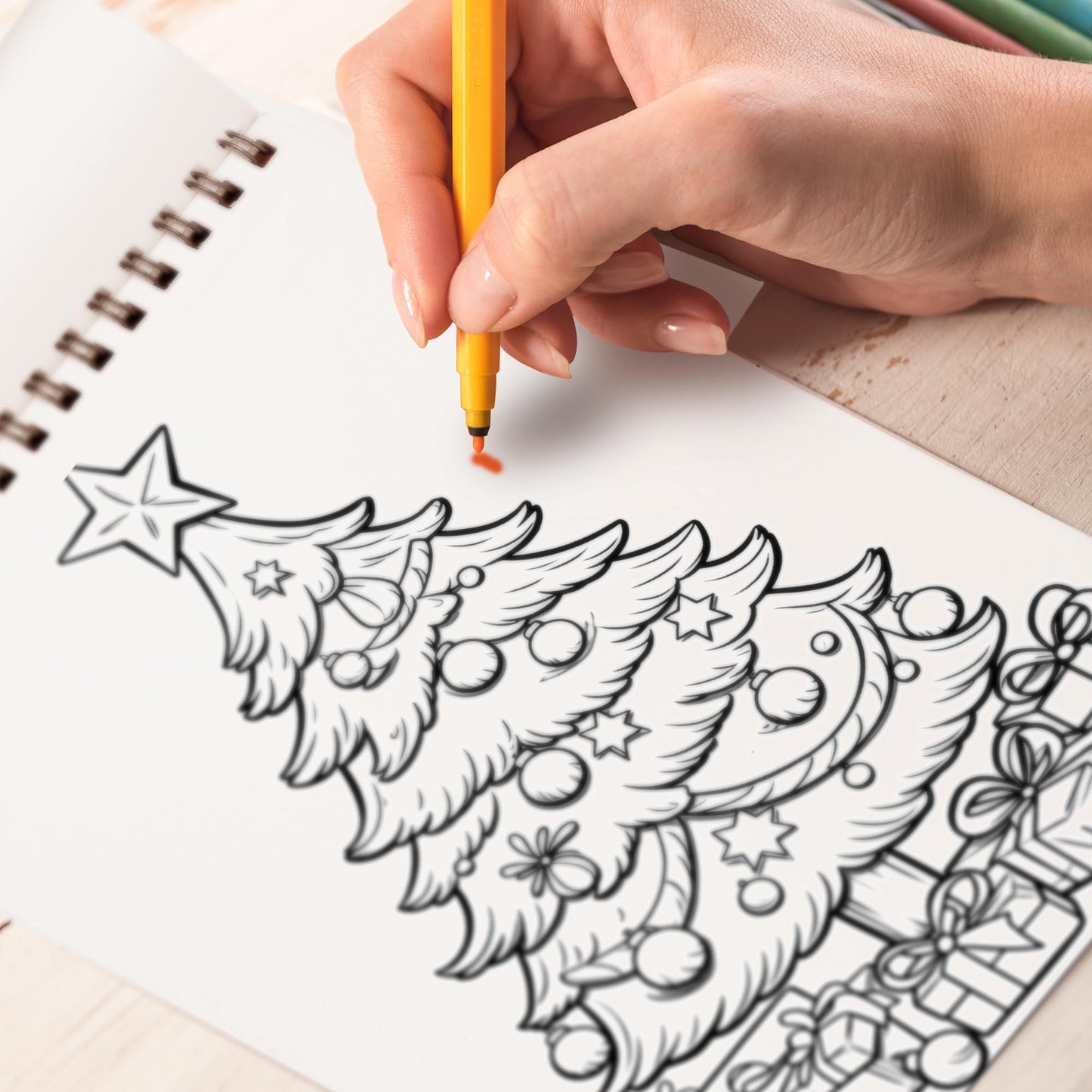 Cute Christmas Spiral Bound Coloring Book, Unleash Your Creativity with 30 Whimsical Coloring Pages of Cute Christmas Delights