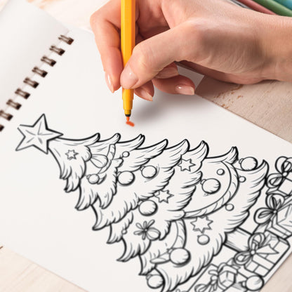 Cute Christmas Spiral Bound Coloring Book, Unleash Your Creativity with 30 Whimsical Coloring Pages of Cute Christmas Delights