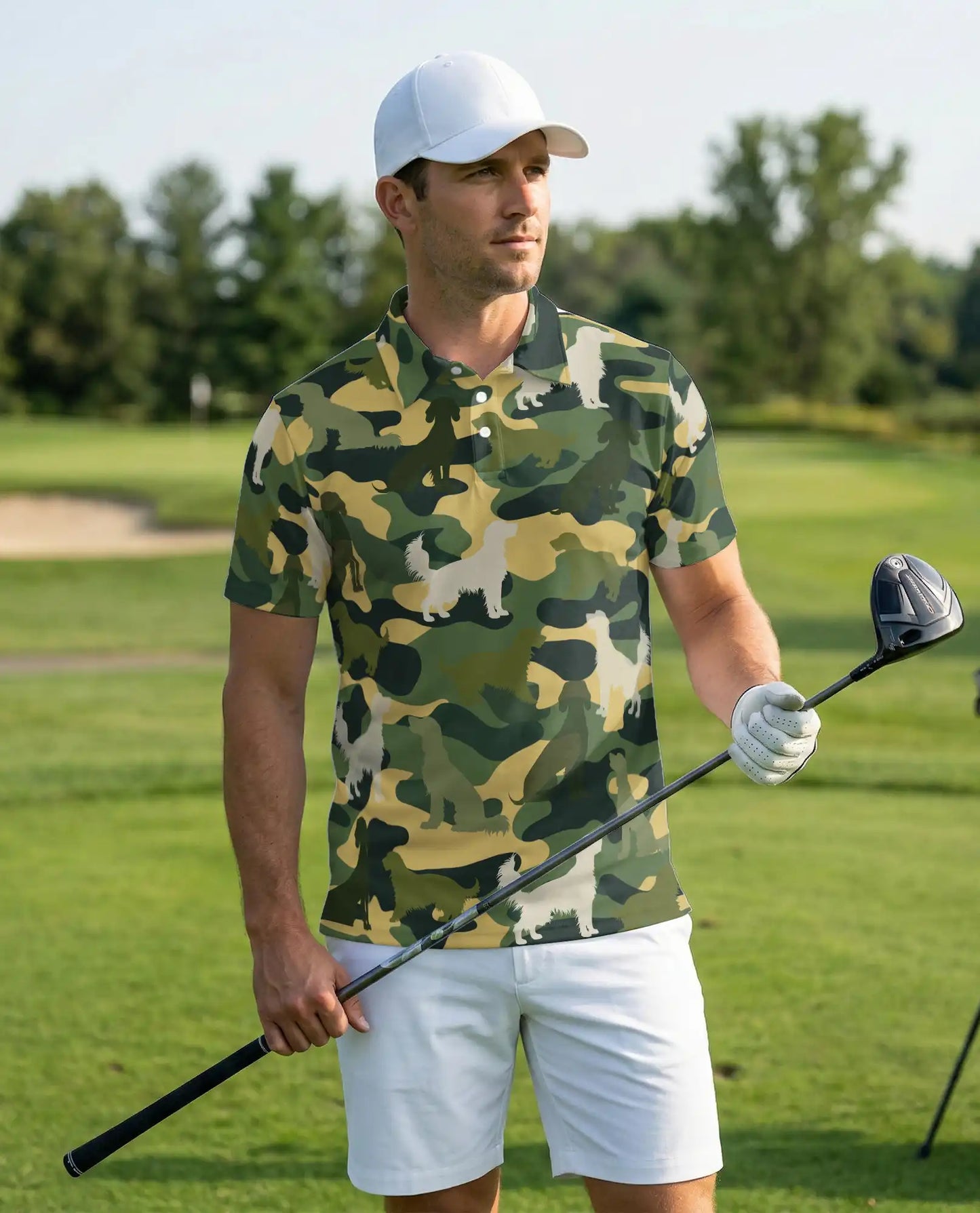 English Setter Dog 3D Polo Shirt – Funny Animal Camo Style | Netecom
