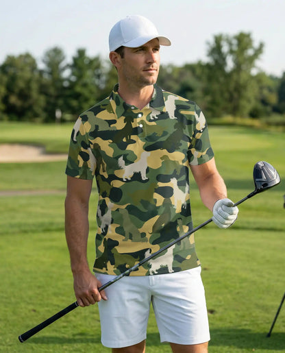 English Setter Dog 3D Polo Shirt – Funny Animal Camo Style | Netecom