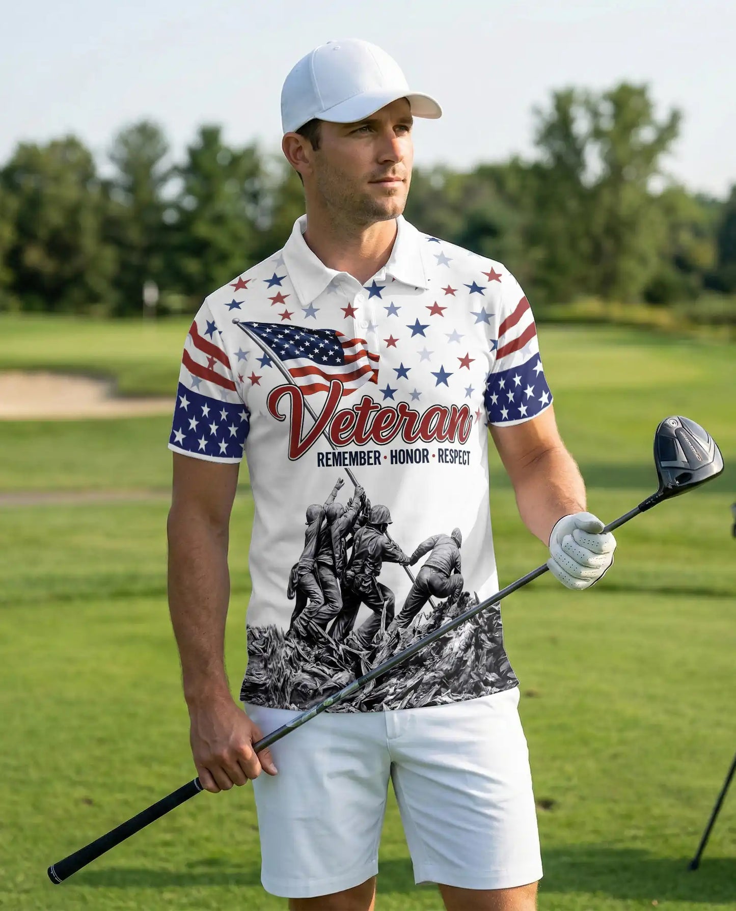 Veteran Remember Honor Respect Patriotic Military Tribute Polo Shirt | Netecom
