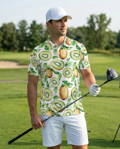 Kiwi Fruit Hawaiian Polo Shirt – Fresh Summer Style | Netecom