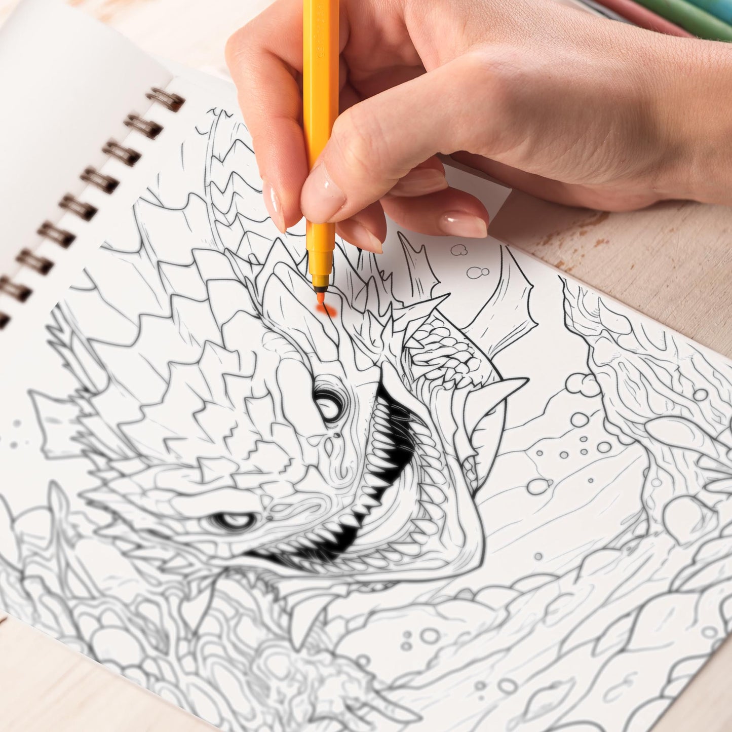 The Sea of Monsters Spiral Bound Coloring Book, Dive into the Abyss with 30 Enchanting Coloring Pages, Exploring the Mysterious World of the Sea of Monsters