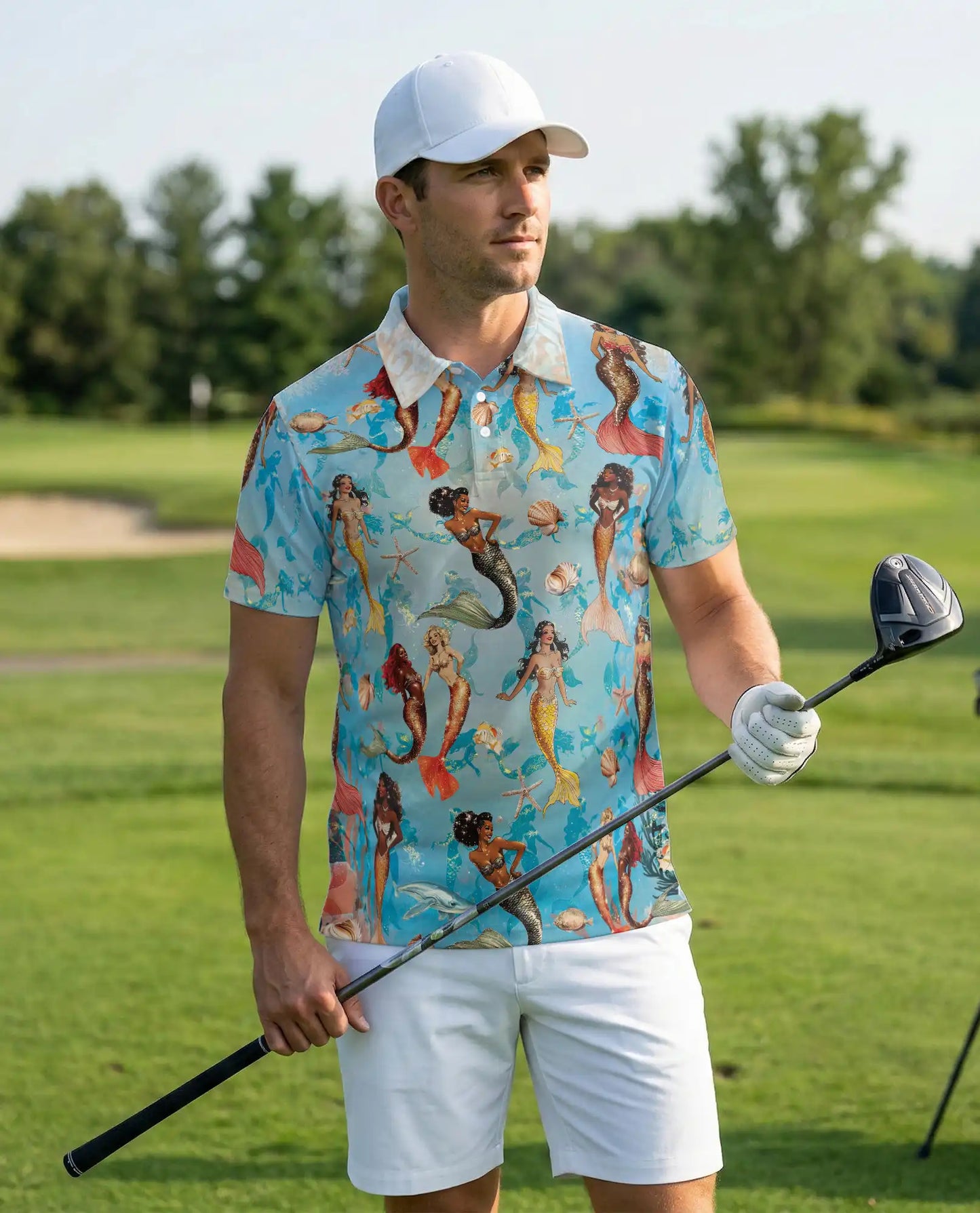 Mermaid Ocean Hawaiian Polo Shirt – Beach Style | Netecom