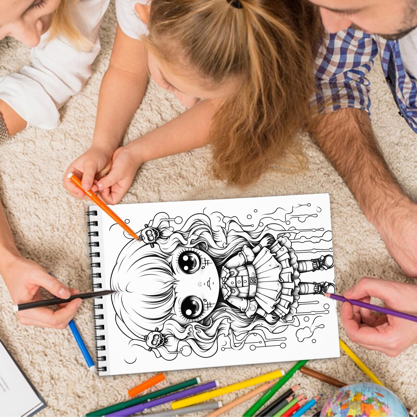 Creepy Kawaii Chibi Spiral Bound Coloring Book, Adorable Chibi Characters with a Creepy Twist, Great for Fans of Kawaii and Spooky Cute Art