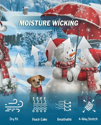Snowman Christmas Polo Shirt – Winter Holiday Print | Netecom