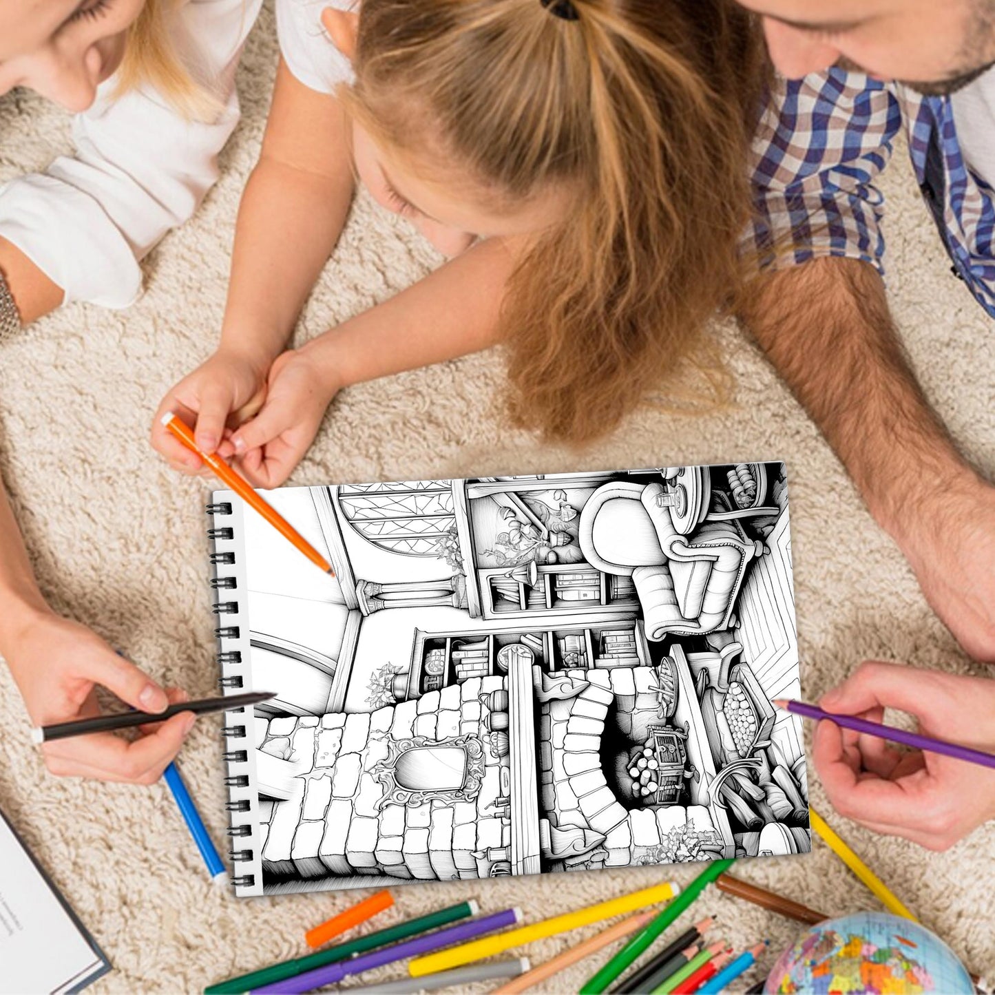 Home Sweet Home Spiral Bound Coloring Book, Cozy Home Scenes for a Heartwarming Art Experience, Perfect for Those Seeking Comfort and Nostalgia