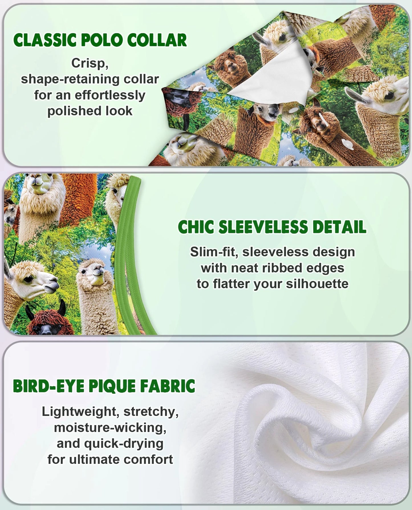 Alpaca Stays Cool Sleeveless Polo Shirt for Women | Netecom