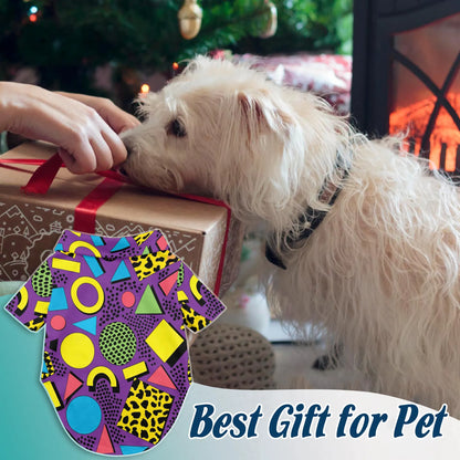 Matching Dog and Owner 80s Retro Hawaiian Shirts – Colorful Geometric Summer Beach Outfit