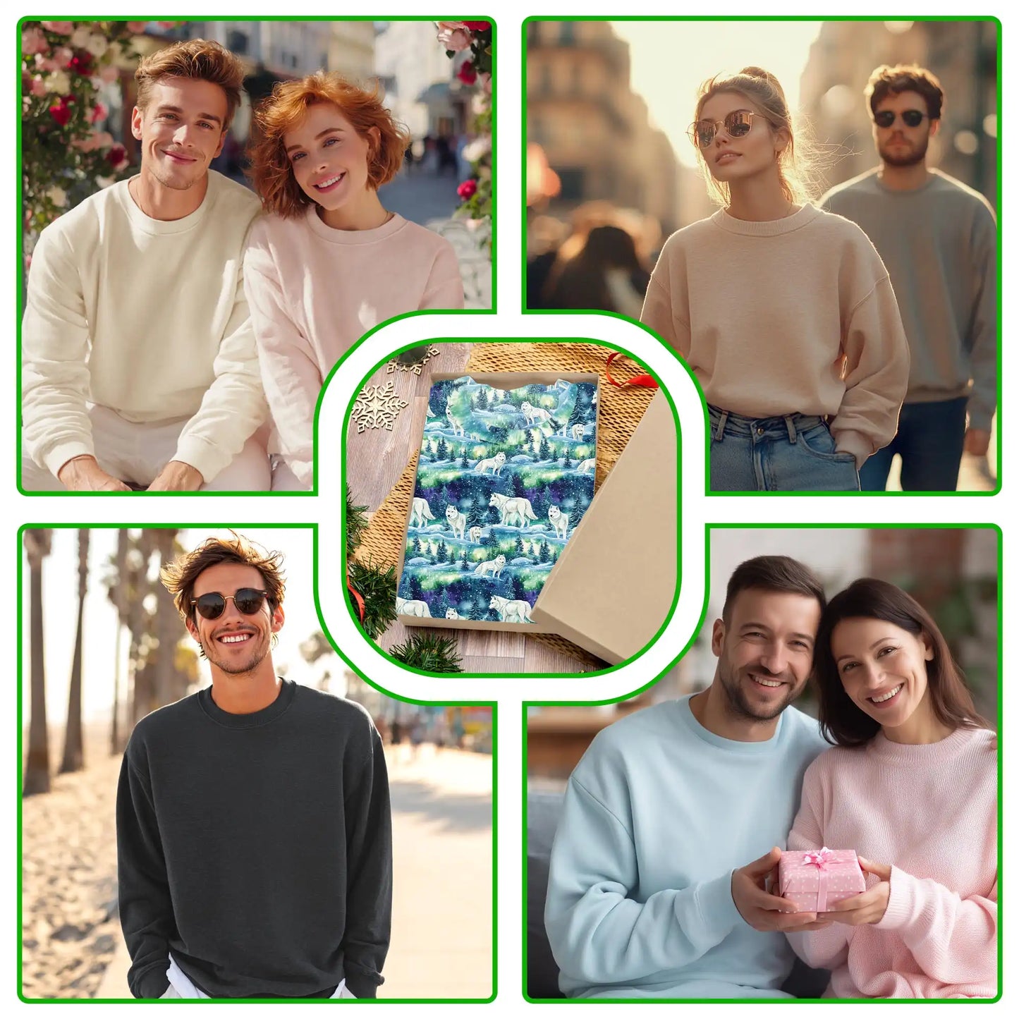 Winter Wolf Sweatshirt, 3D All Over Print Snowy Wolf Crewneck Pullover for Men Women, Wildlife Lover Gift - Netecom