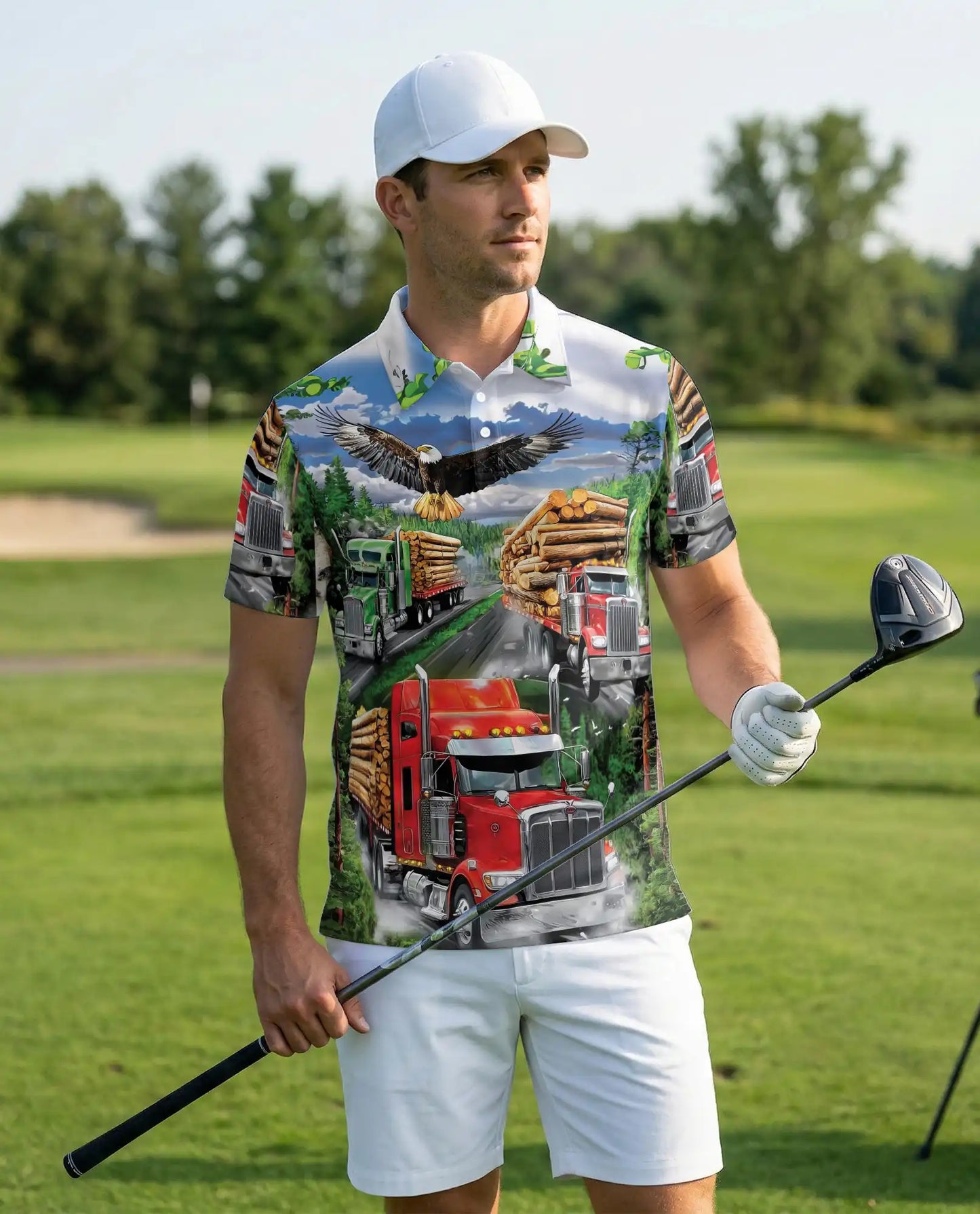 Logging Truck Eagle Polo Shirt – Outdoor Style | Netecom
