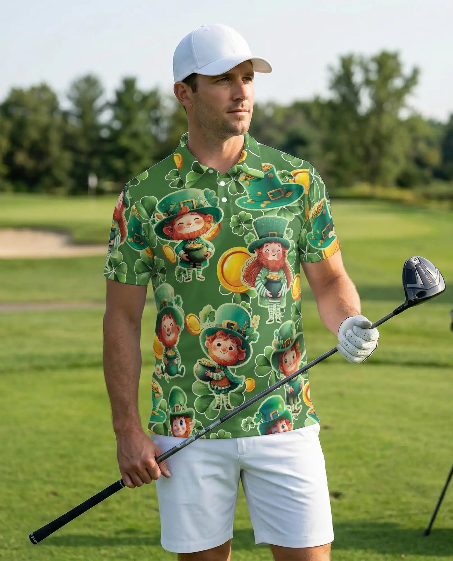 St. Patrick's Day Polo Shirt – Lucky Leprechaun Print | Netecom
