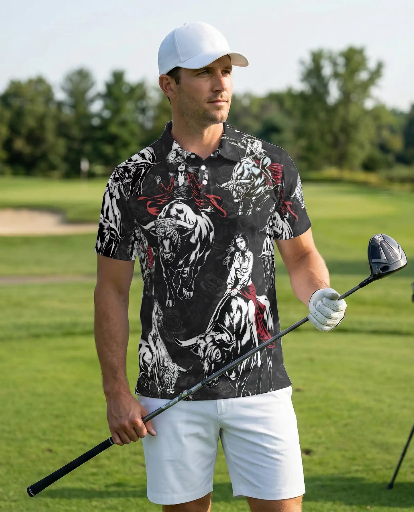 Western Bull Polo Shirt – Rodeo Cowgirl Print | Netecom