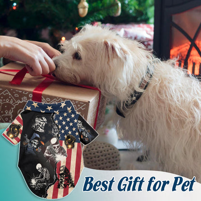 Netecom Matching Patriotic Welder Aloha Hawaiian Shirt for Dog and Owner, Limited Edition Summer Button Down Shirt, Bold Casual Beach Vacation Wear for Pet and Human