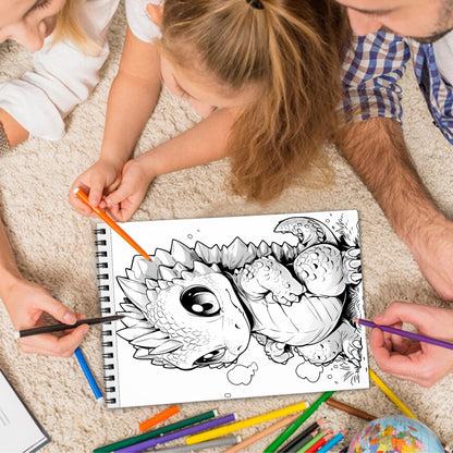 Awesome Dragons Spiral Bound Coloring Book, Mighty Dragons for a Mythical Coloring Experience, Perfect for Dragon Enthusiasts and Fantasy Lovers