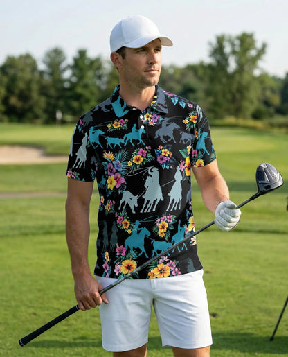 Cowgirl Rodeo Polo Shirt – Tropical Floral Print | Netecom
