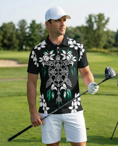 Sea Turtle Hawaiian 3D Polo Shirt for Men – Tropical Tribal Island Style | Netecom