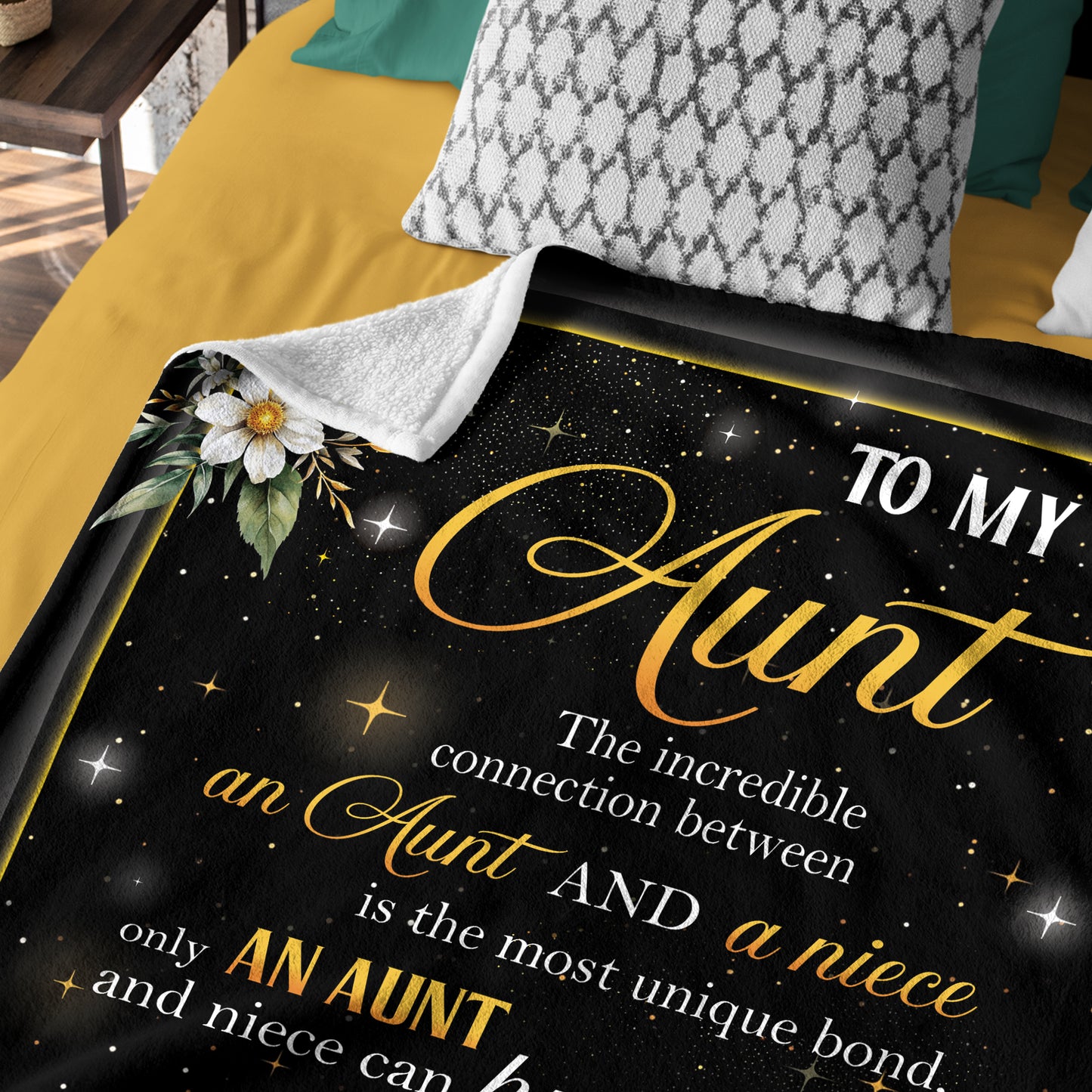 Netecom Personalized To My Aunt Blanket from Niece and Nephew, Sunflower Throw Blanket for Couch, Bed or Sofa, Ultra Soft Warm, Birthday Gifts for Aunt, Present for Christmas, or Anniversary