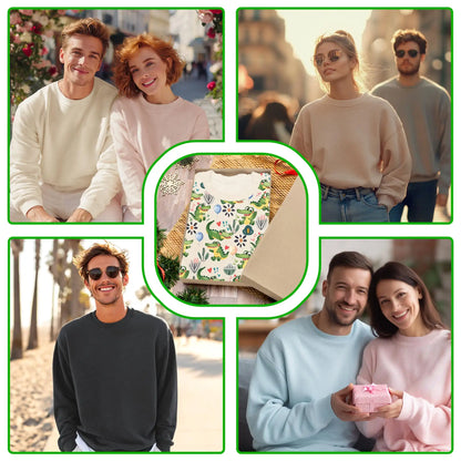 Alligator Pattern Sweatshirt, 3D All Over Print Reptile Crewneck Pullover for Men Women, Alligator Lover Gift - Netecom