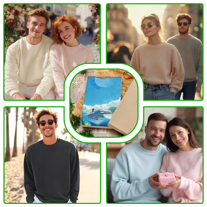 Cruise Ship Sweatshirt, 3D All Over Print Ocean Travel Crewneck Pullover for Men Women, Cruise Vacation Lover Gift - Netecom